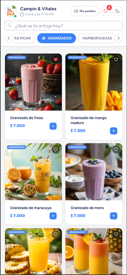 Menú digital QR para que el cliente pida desde la mesa